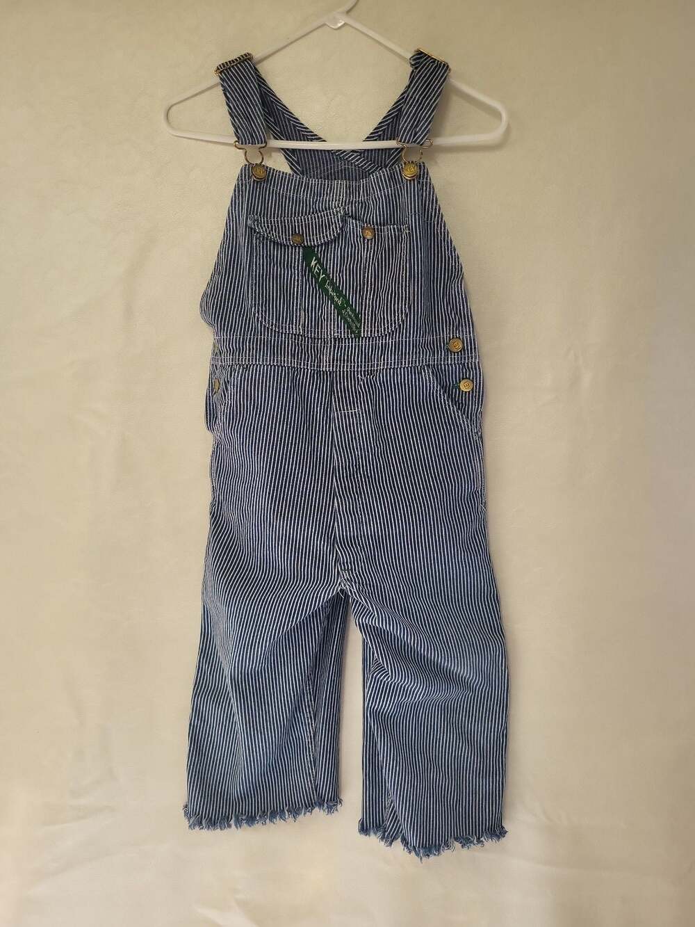 Vintage Key Imperial Hickory Stripe Overalls Size 14